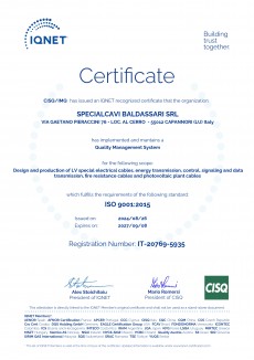 ISO 9001:2015 кабель
